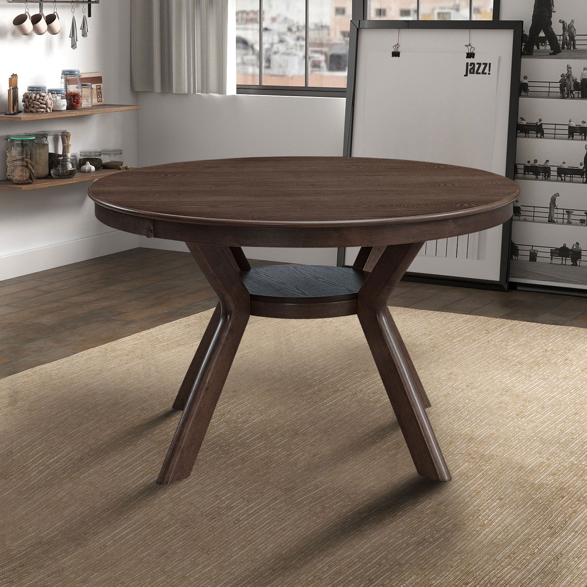 47.24''Round Rubber Wood Dining Table (1 Table)