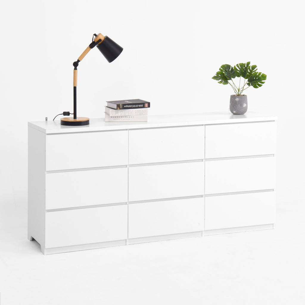 White 9 Drawer Cabinet for Bedroom
