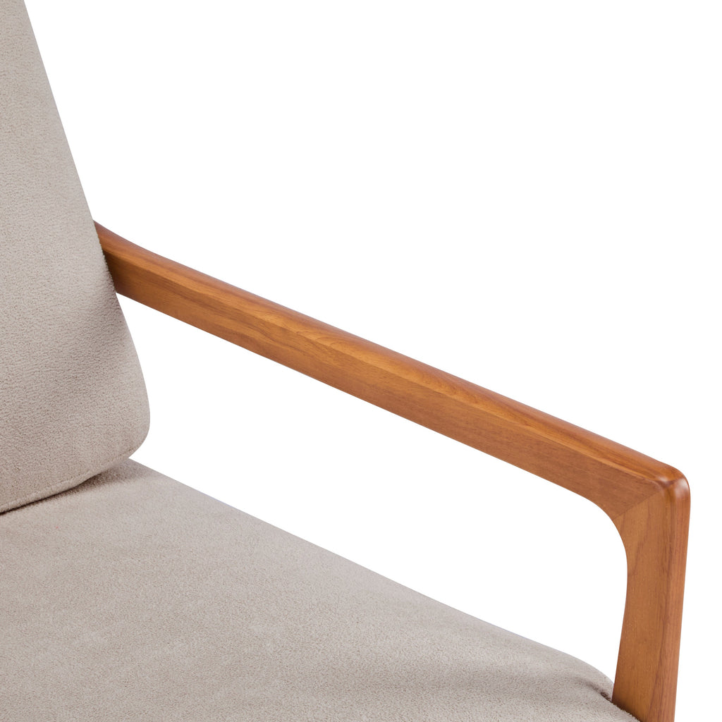 Modern Solid Wood Frame Ergonomic Accent Armchair with High Back