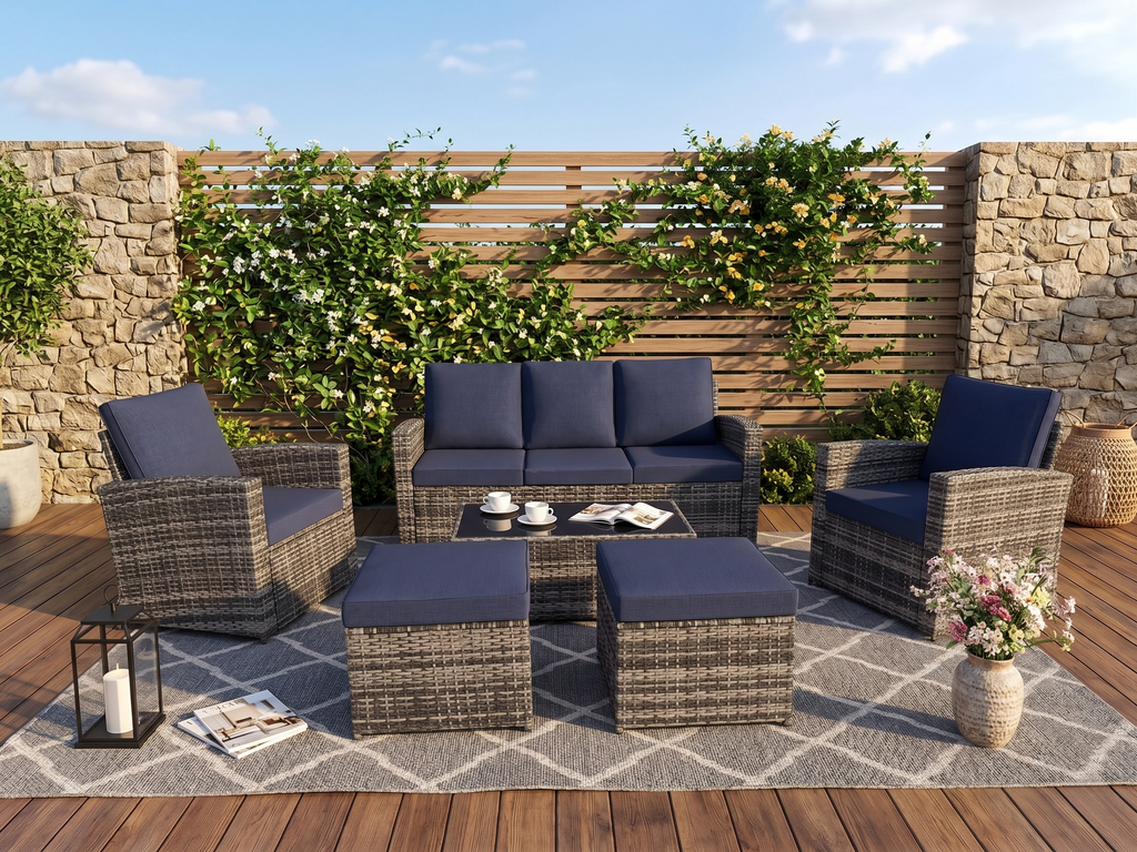Outdoor Sectional Patio Set Half Moon Round Sofa for Backyard Garden