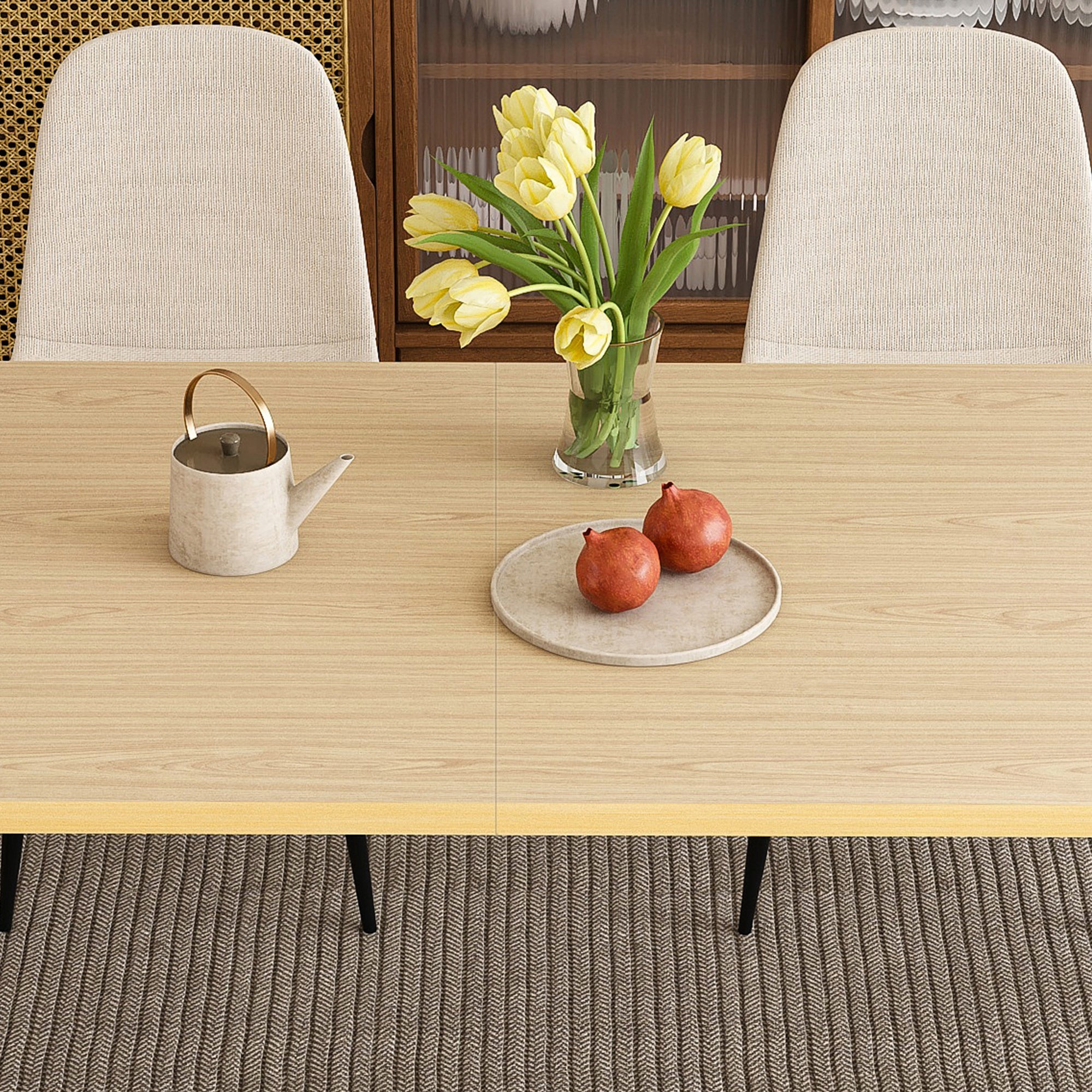 63-inch Farmhouse Industrial Dining Table Set