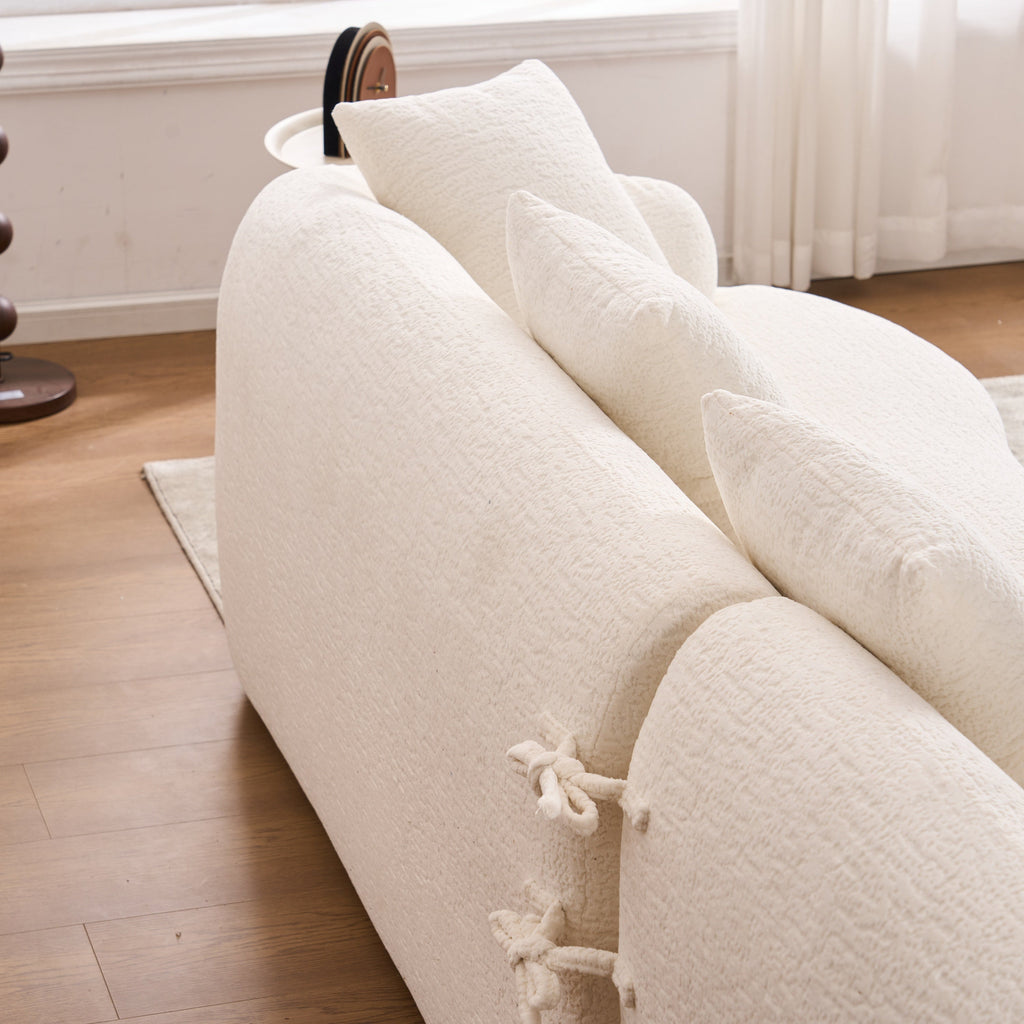 Boneless L-Shape Sectional Sofa with Curved Chaise