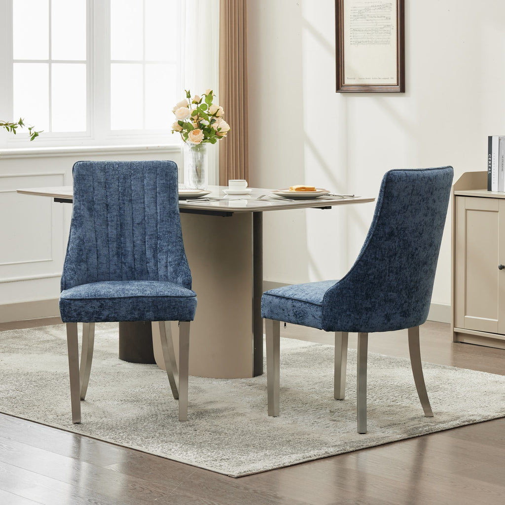 Rayon Cloth Flocking Chenille Dining Chairs (Set of 2 )