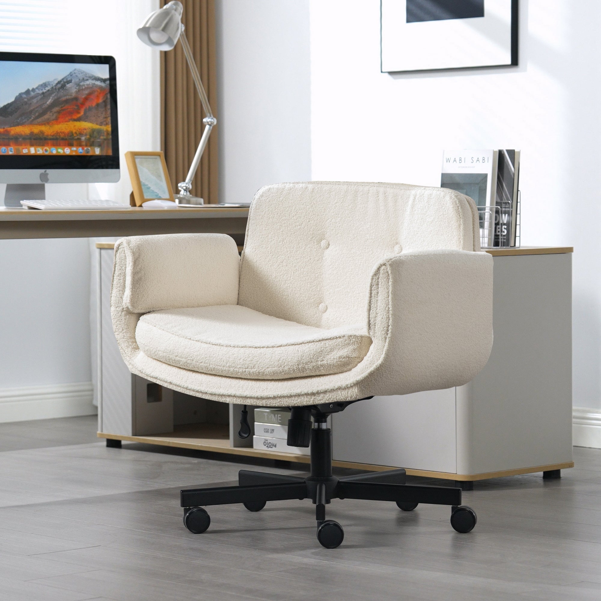 Pet Friendly Criss Cross Chair Swivel Task Office Chairs with Wide Seat