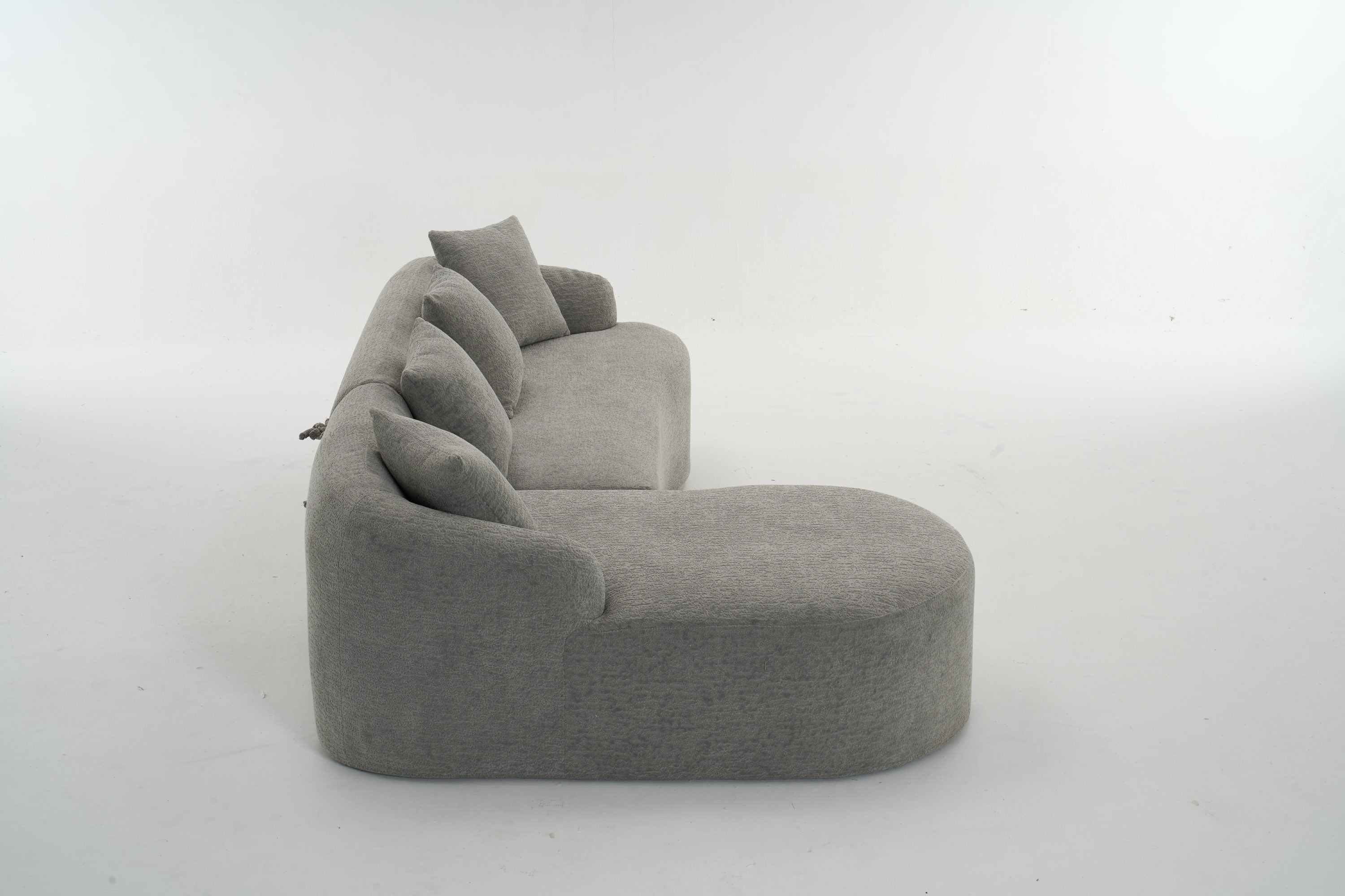 Boneless L-Shape Sectional Sofa with Curved Chaise