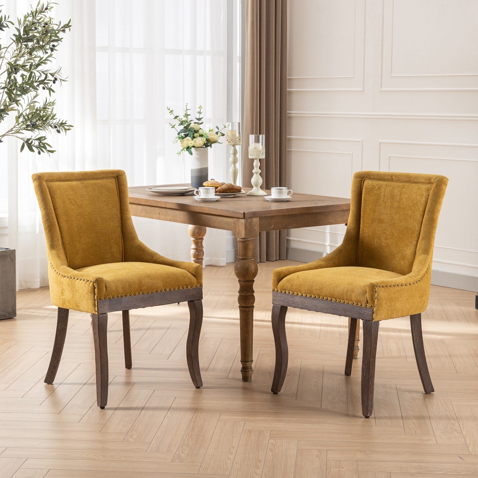 Ultra Side Thickened Fabric Dining Chair (Set of 2)