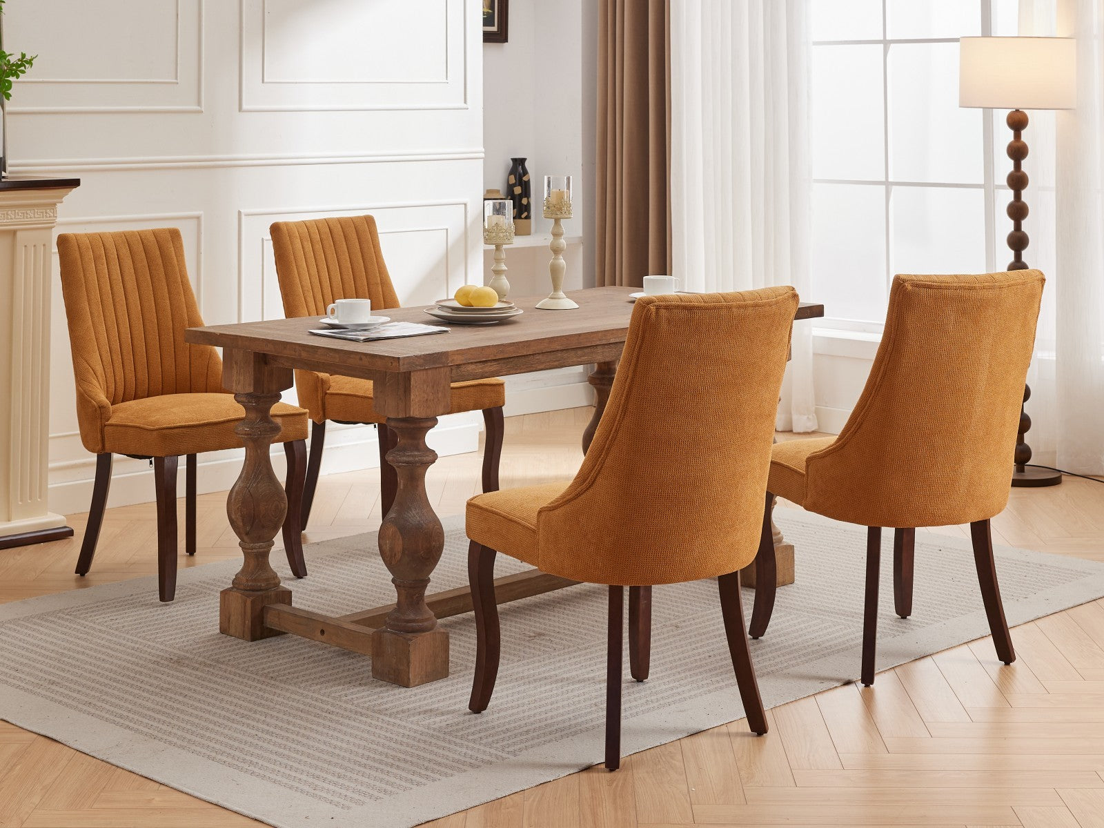 Rayon Cloth Flocking Velvet/Linen Dining Chairs (Set of 2)