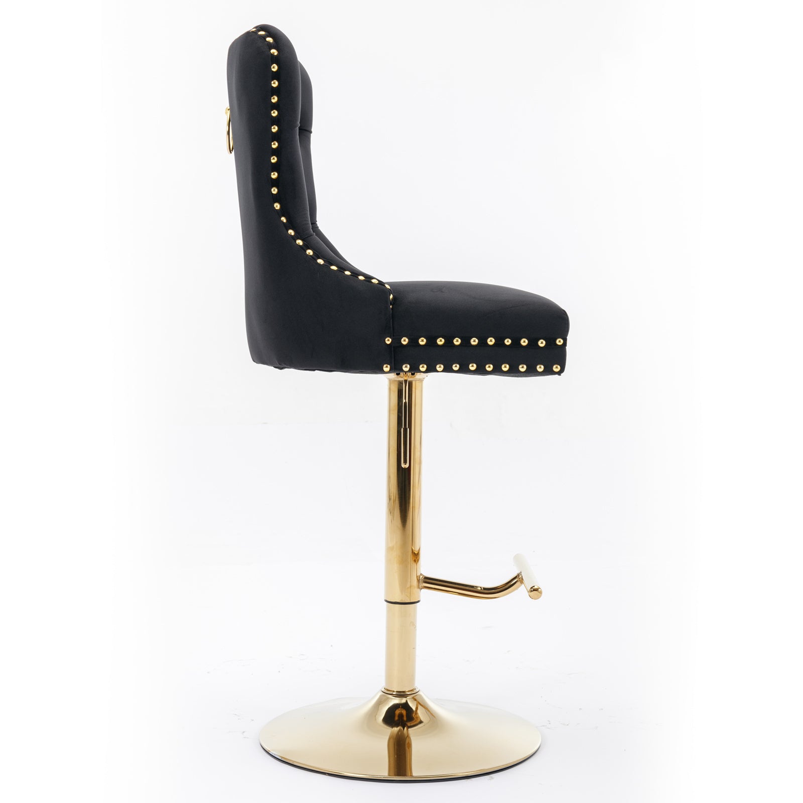 Modern Upholstered Swivel Velvet Barstools (Set of 2)