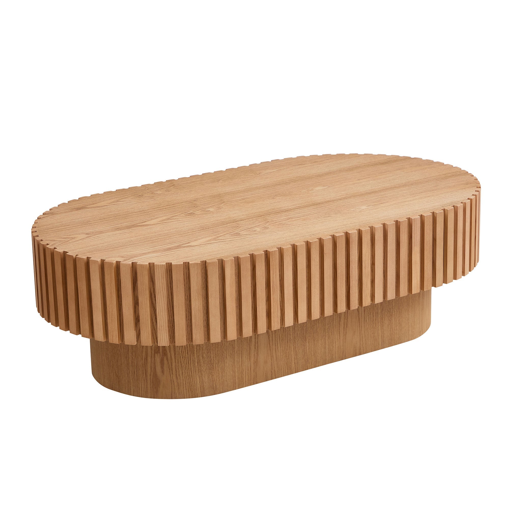 43.70 Inch Modern Handcraft Drum and Oval Coffee Table