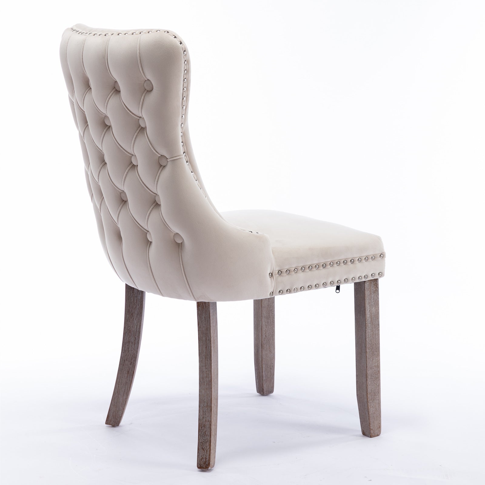 Modern Velvet Upholstered Wing-Back Dining Chairs (Set of 2)