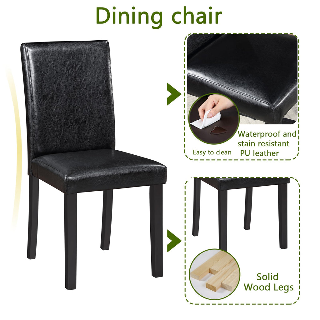 5Pcs Wooden Dining Table Set