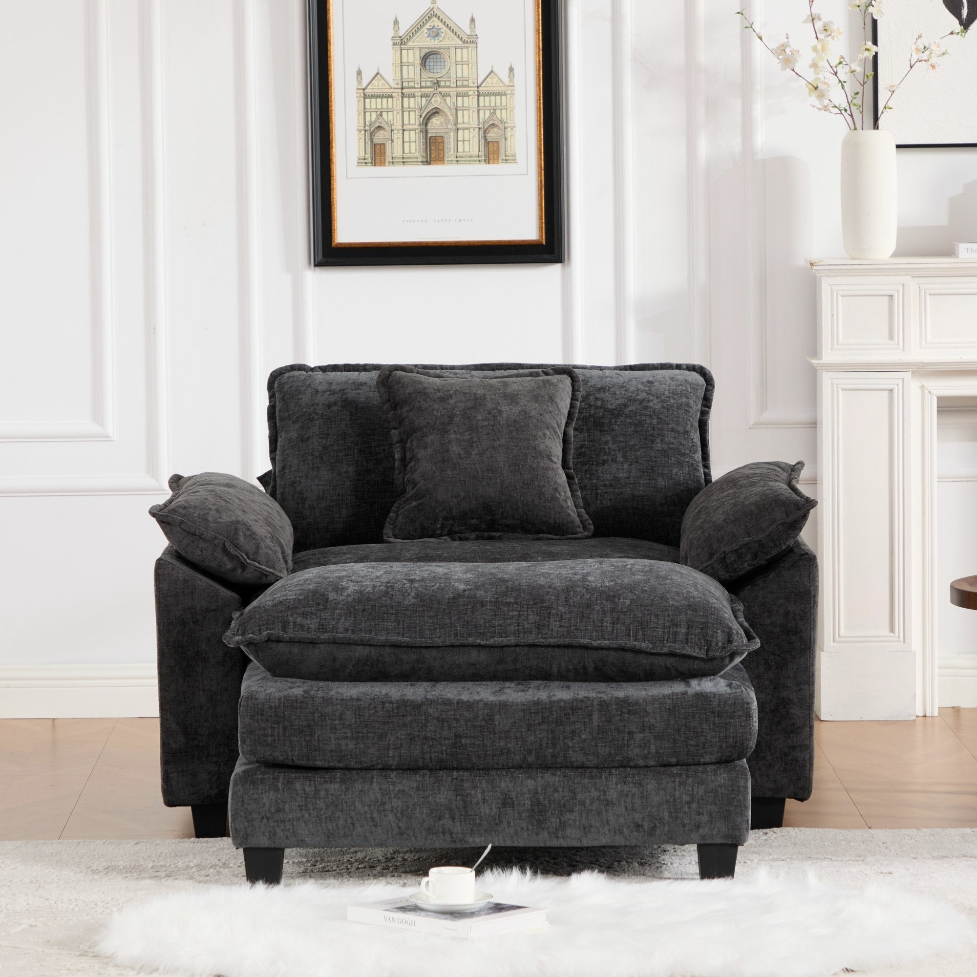 Modern Sectional Cloud Sofa Single Seat (Ottoman is Not Included)