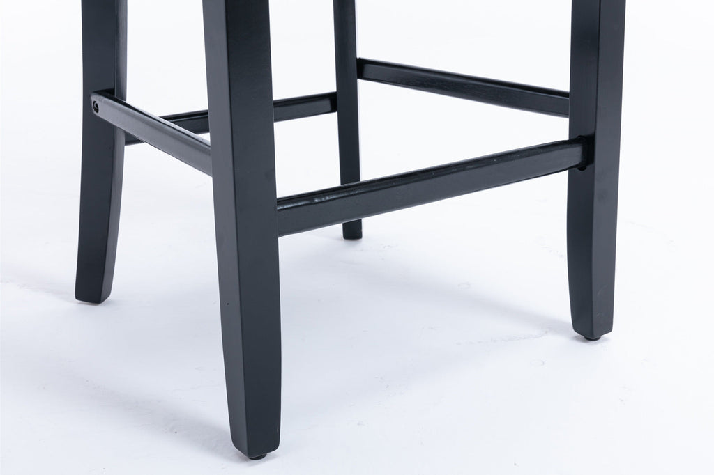 Contemporary Velvet Upholstered Barstools with Button Tufted Decoration (Set of 2)