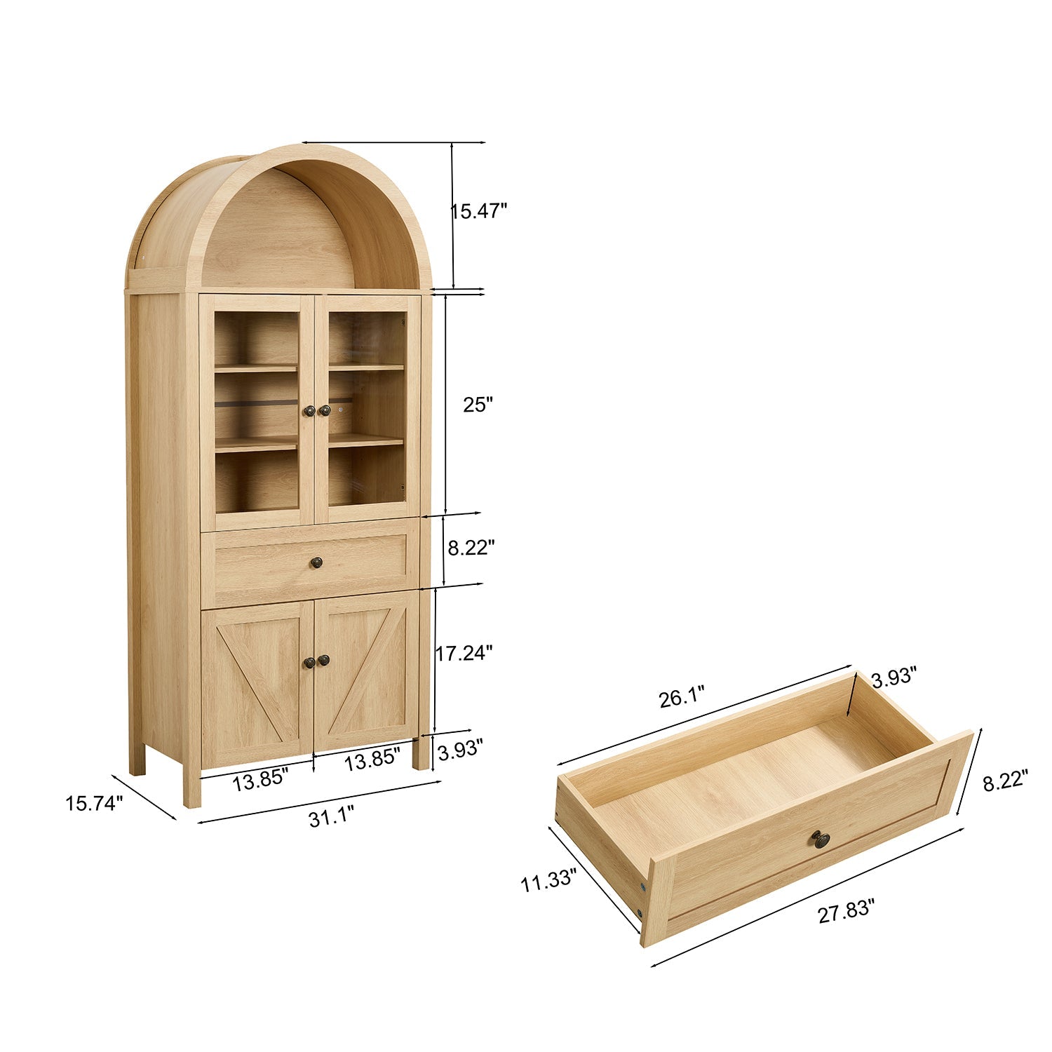 Vintage Style Dome Cabinet