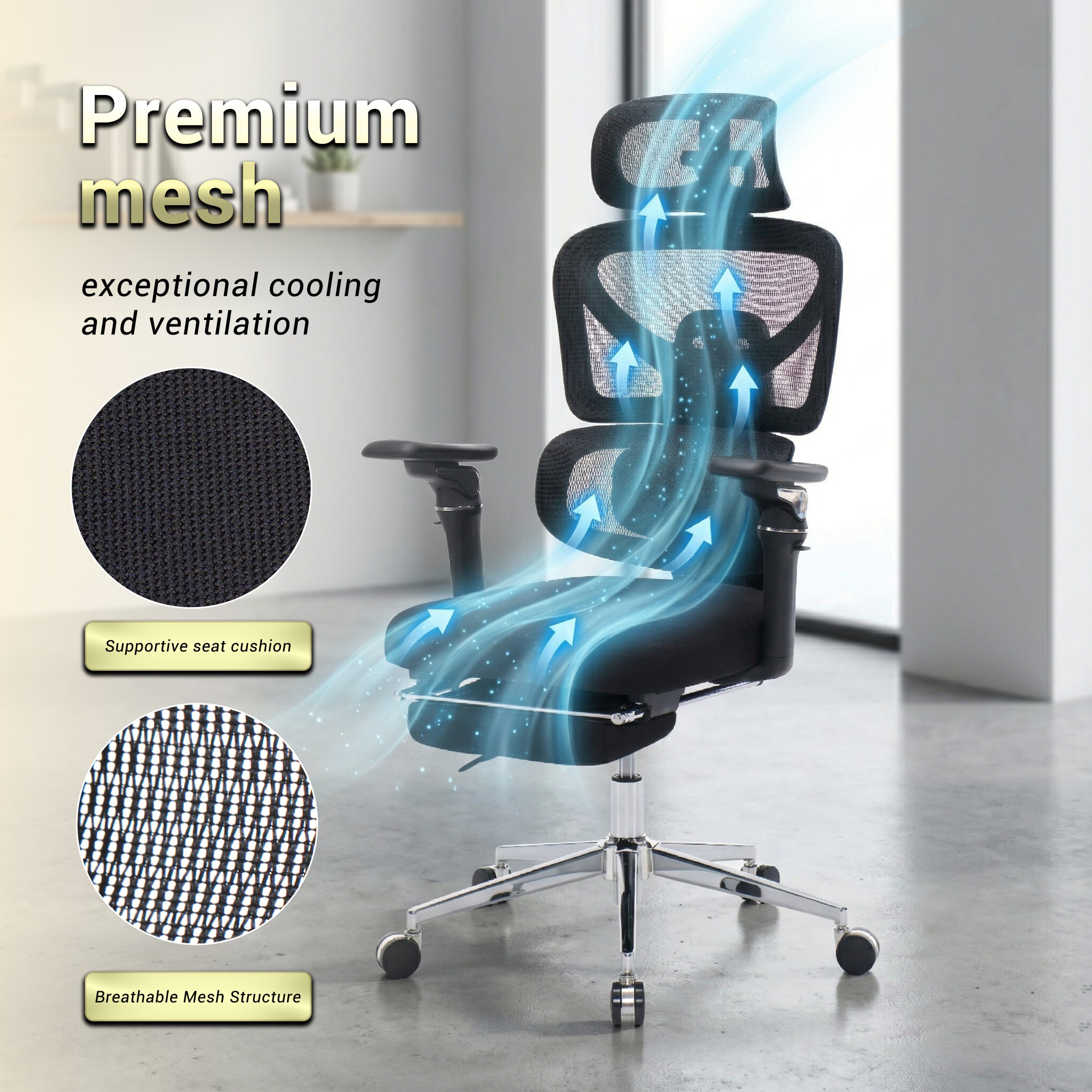 Ergonomic Office Chair with Massage Lumbar Support