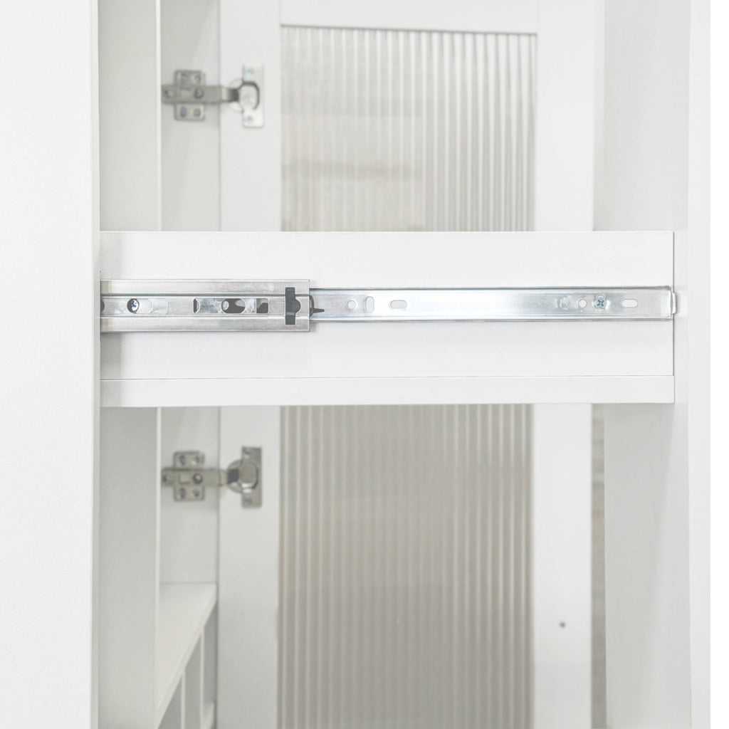 Farmhouse Kitchen Storage Cabinet with Glass Doors