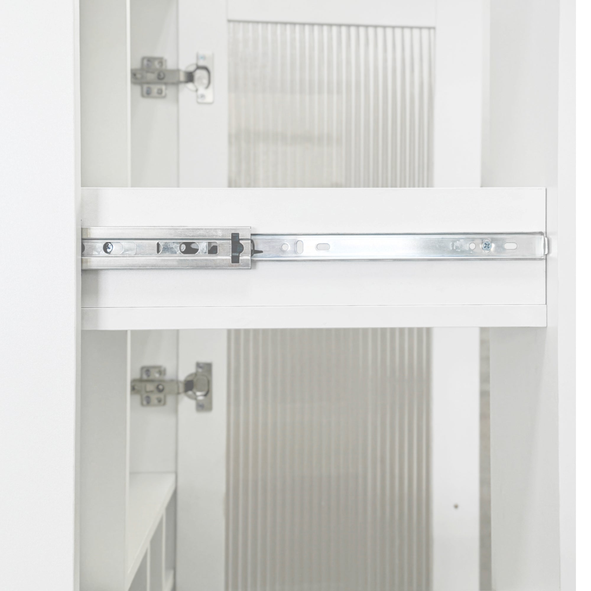 Farmhouse Kitchen Storage Cabinet with Glass Doors