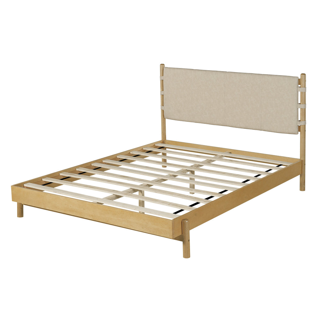 Modern Queen Bed Frame Set with 2 Nightstands
