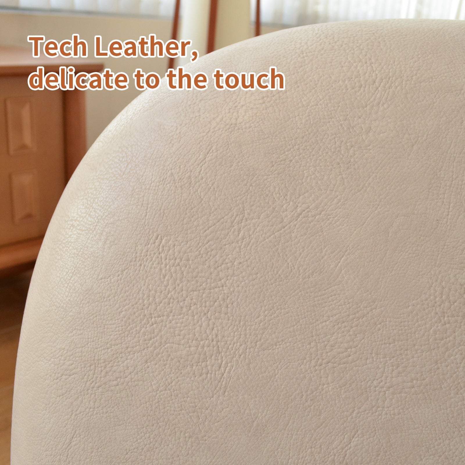 Armless Leather Accent Chair with Solid Wood Legs