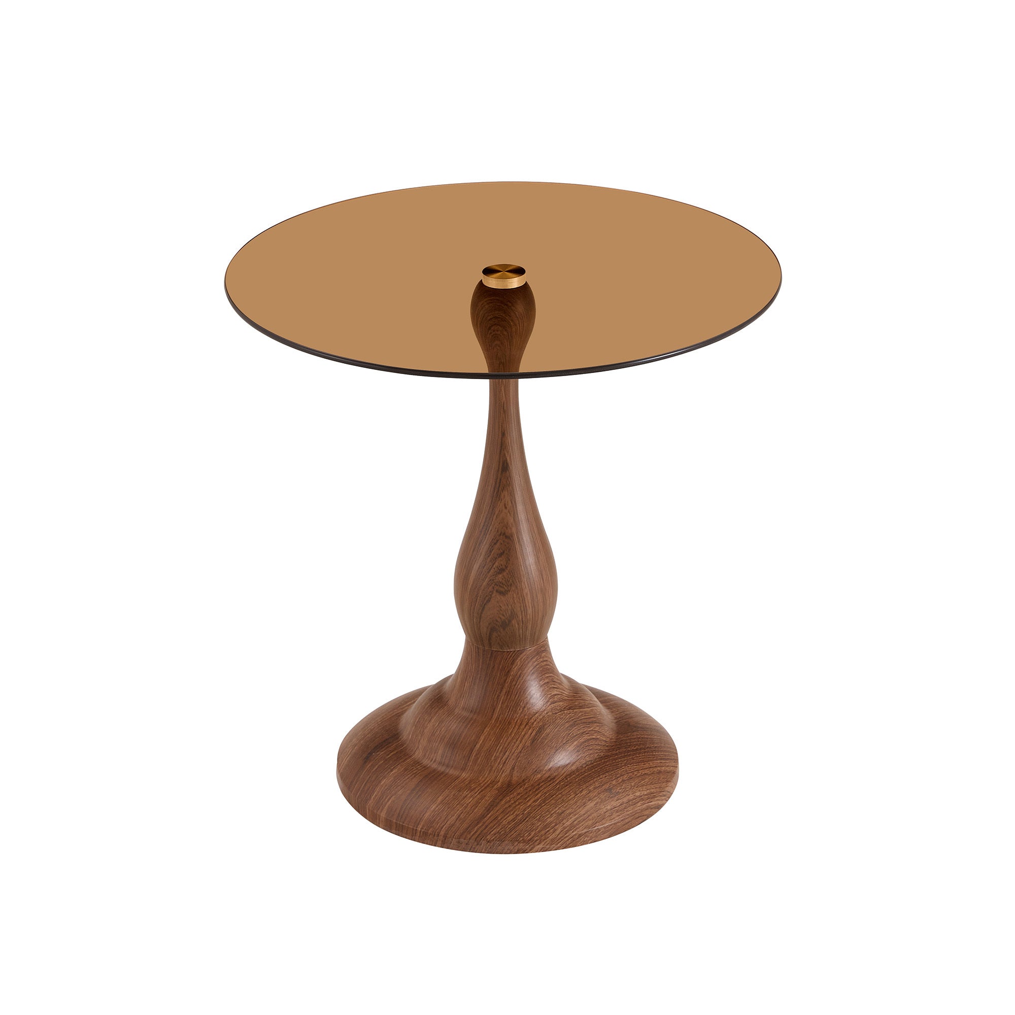 20" Small Luxury Metal Round Side Table with a Glass Top