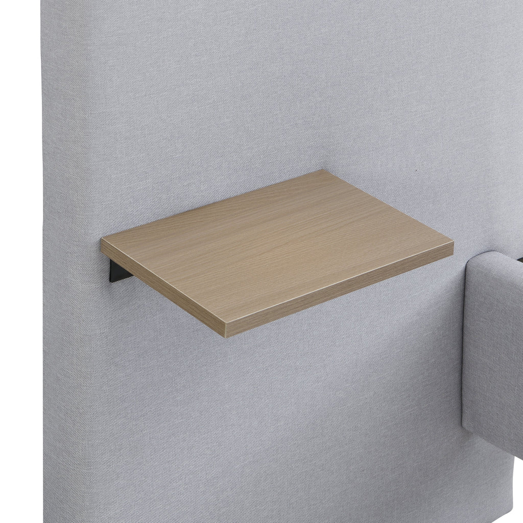 Chic Linen Upholstered Bed with Integrated Lights and Shelves