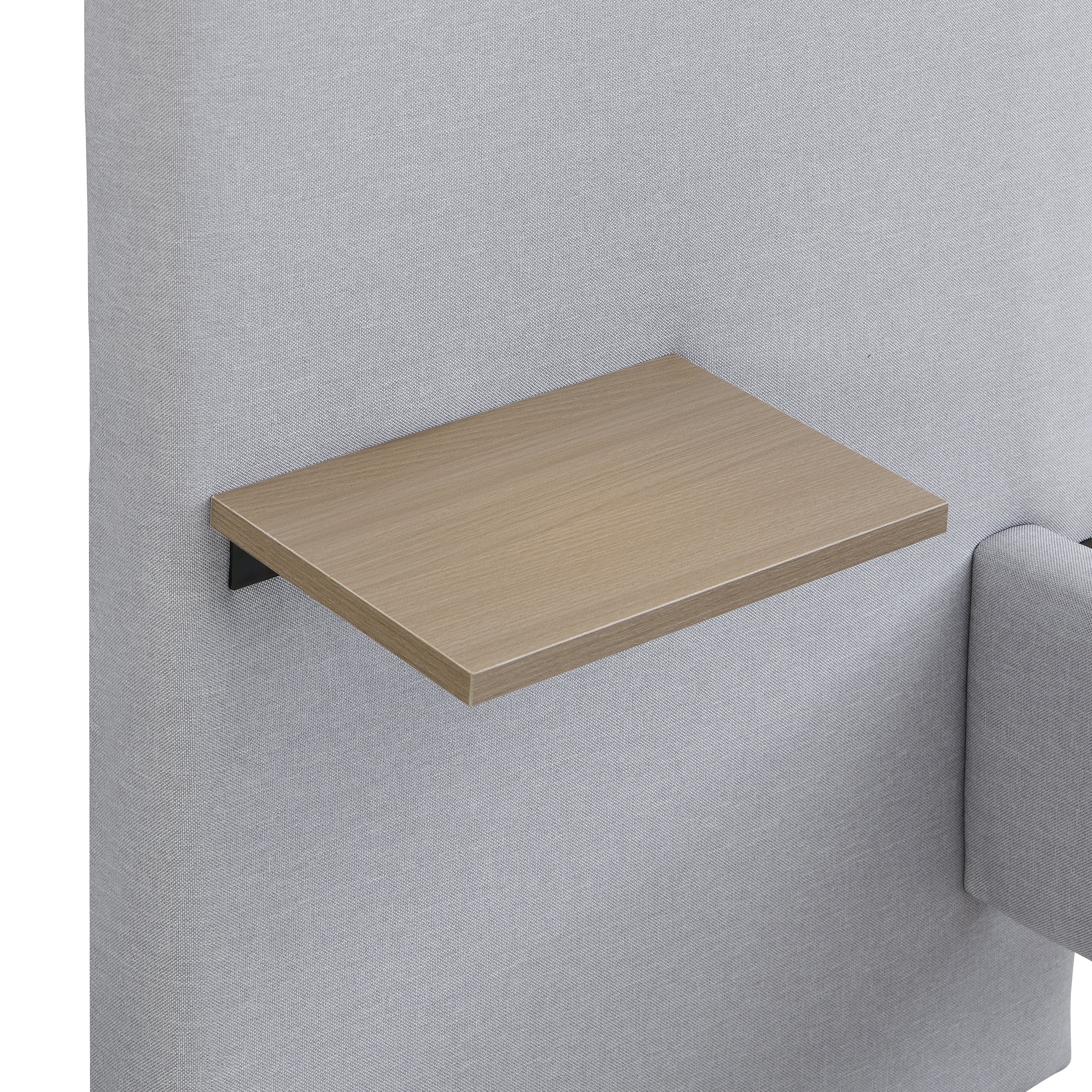 Chic Linen Upholstered Bed with Integrated Lights and Shelves