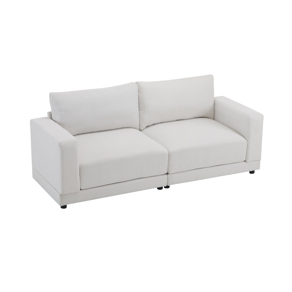 81'' Modern Square Arm Sofa with Soft Fabric Upholstery