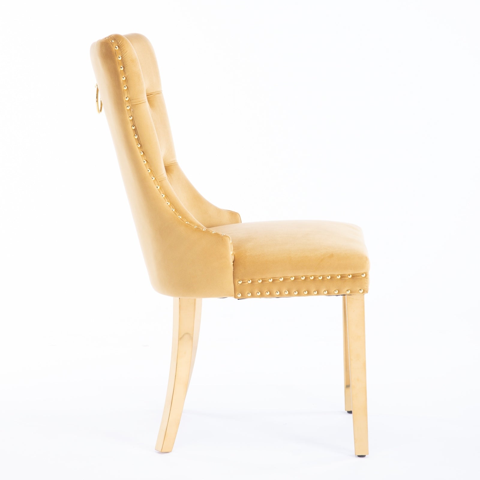 Modern High-end Tufted Solid Wood Velvet Dining Chairs (Set of 2)