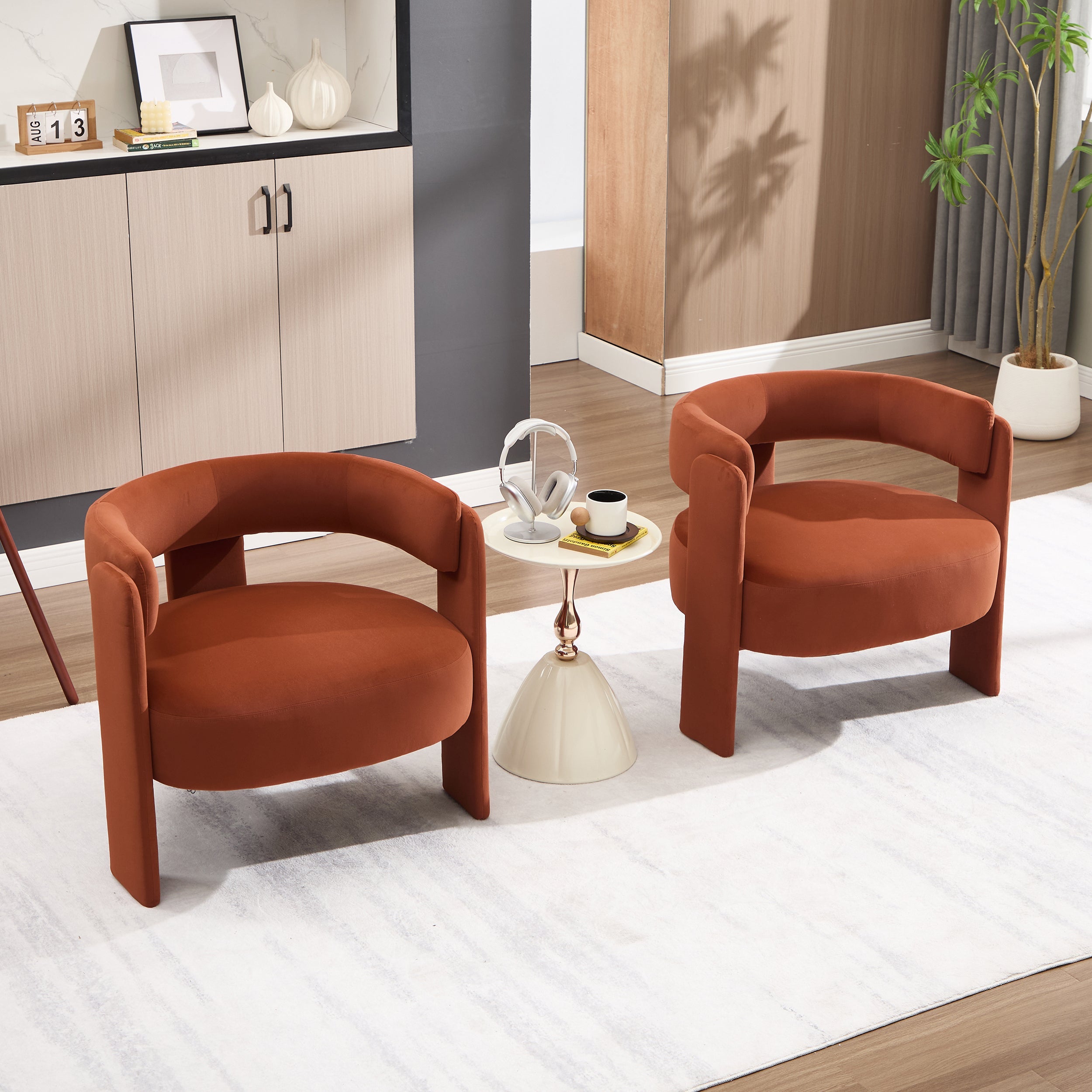 Mid-Century Velvet Comfy Single Sofa Accent Chair
