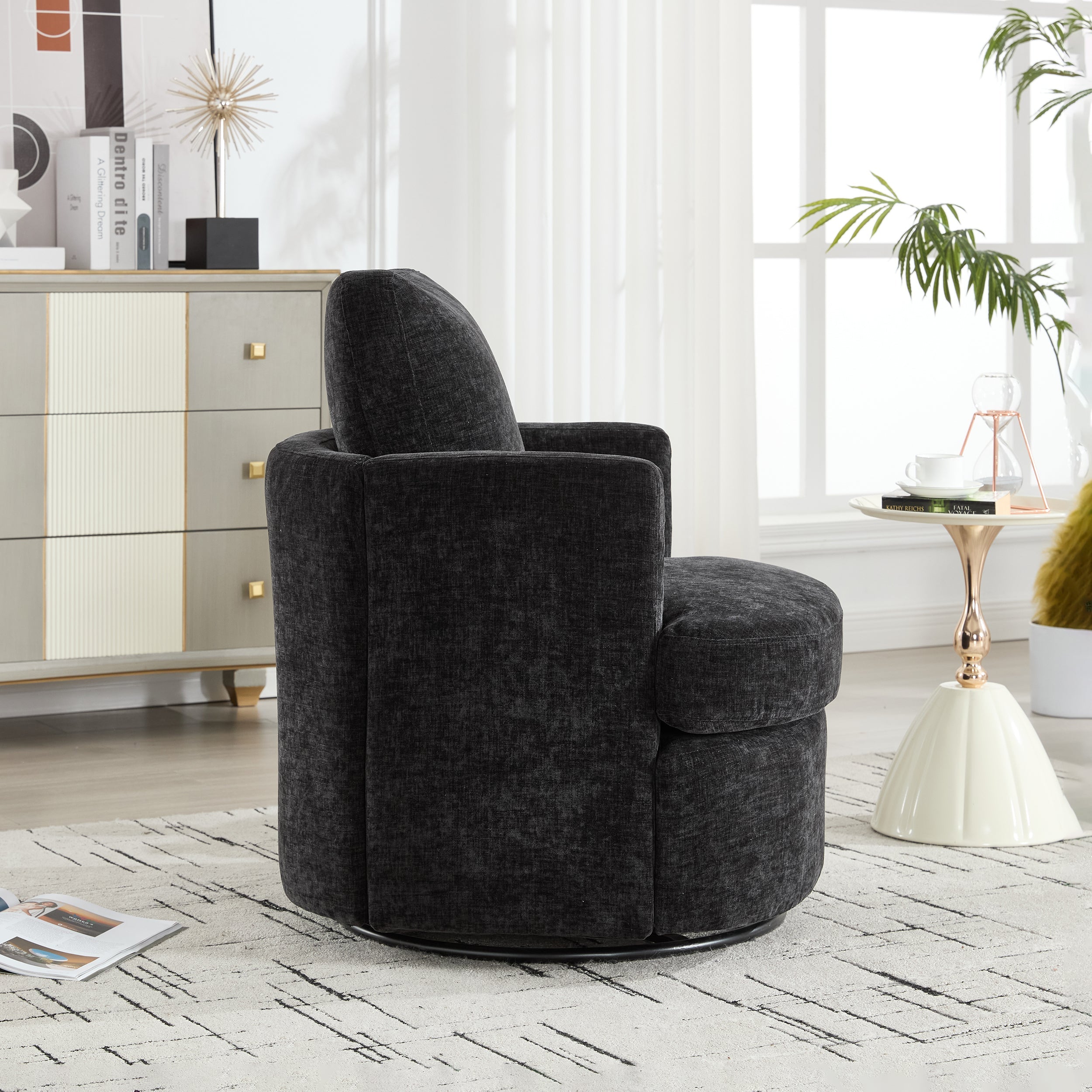 Swivel Chenille Fabric Sofa Chair