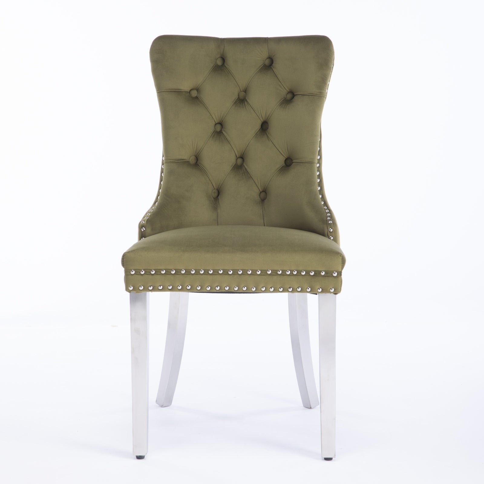 Modern High-end Tufted Solid Wood Velvet Dining Chairs (Set of 2)