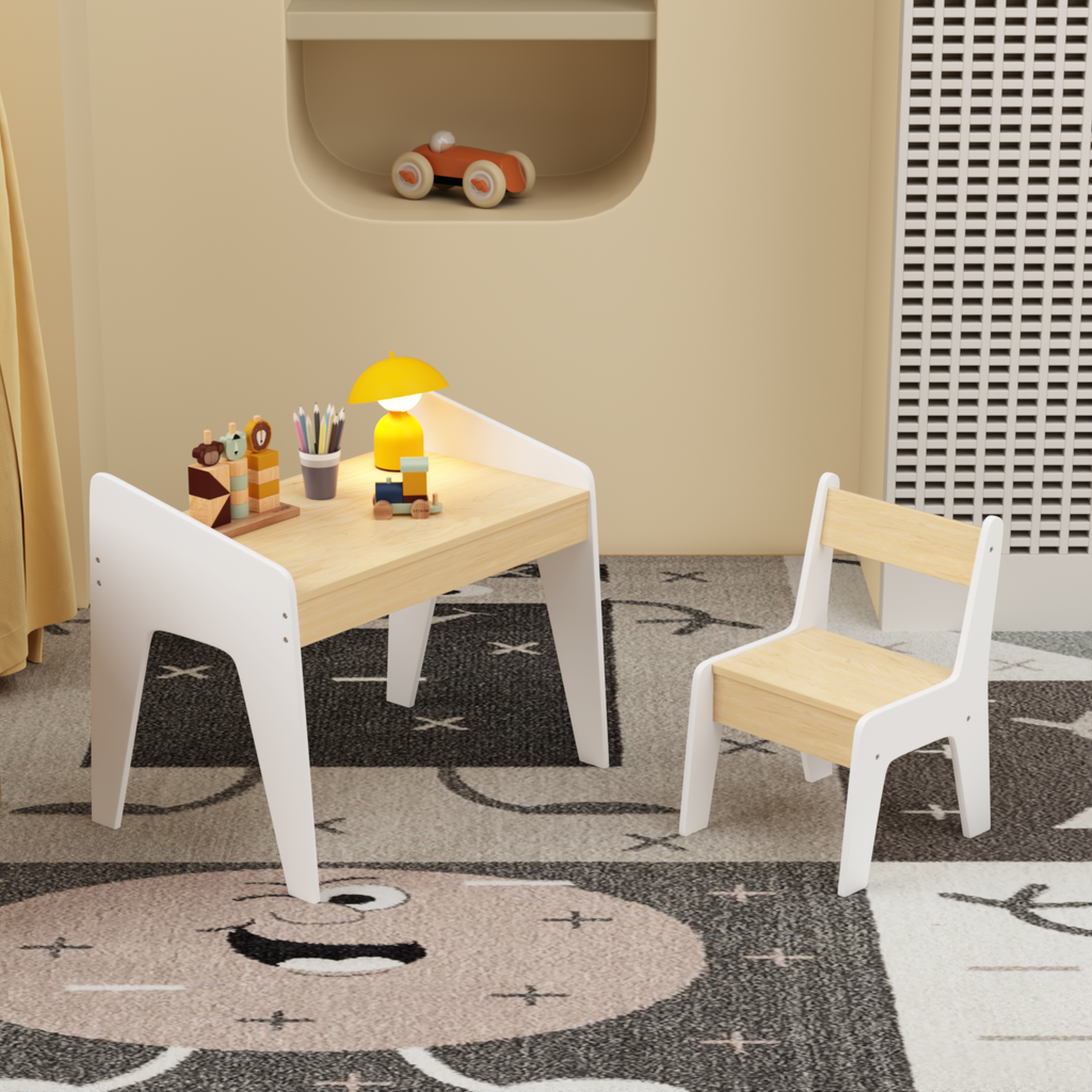 Kids Wooden Table Set with One Chair