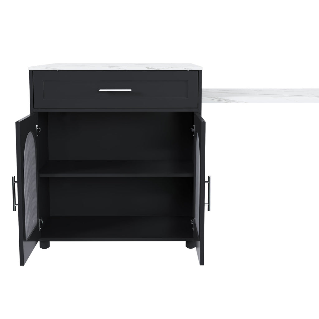 Expandable Kitchen Island with Dining Table