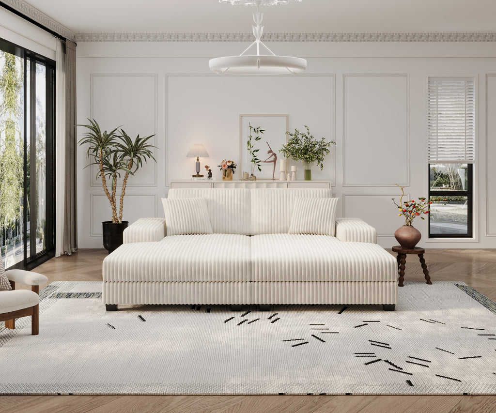 Convertible Sleeper Sectional Sofa with Storage