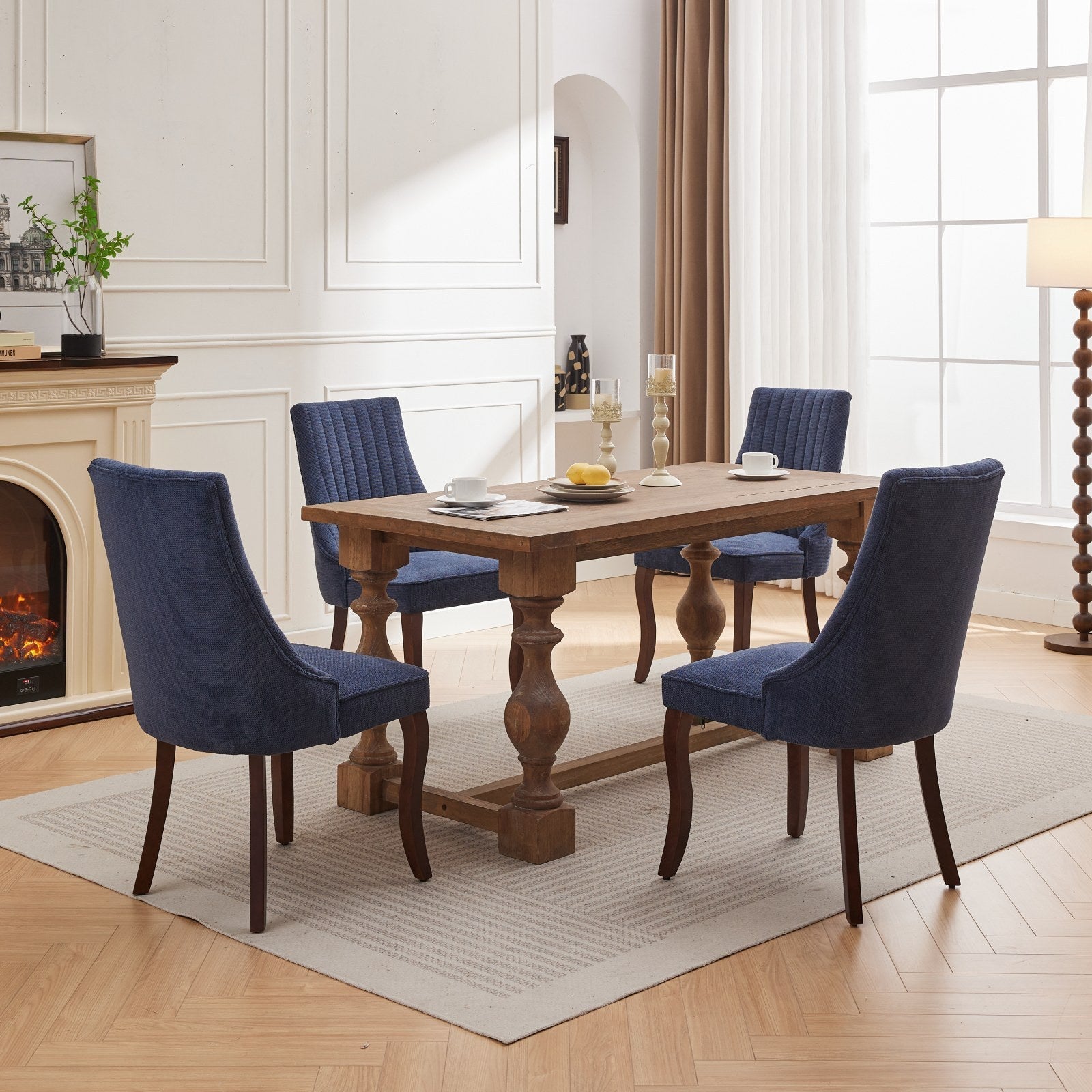Rayon Cloth Flocking Velvet/Linen Dining Chairs (Set of 2)