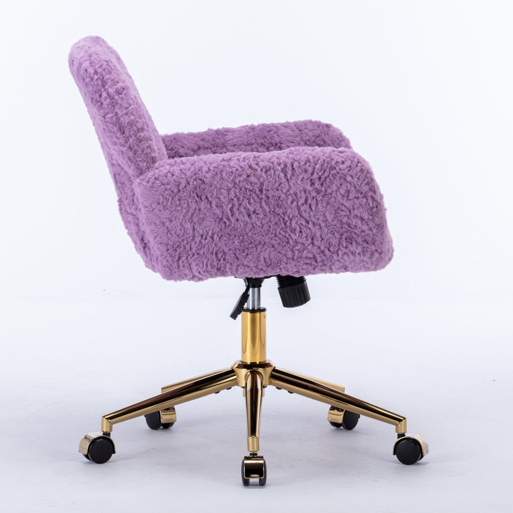 Violet Velve Home Office Chair with Golden Metal Base
