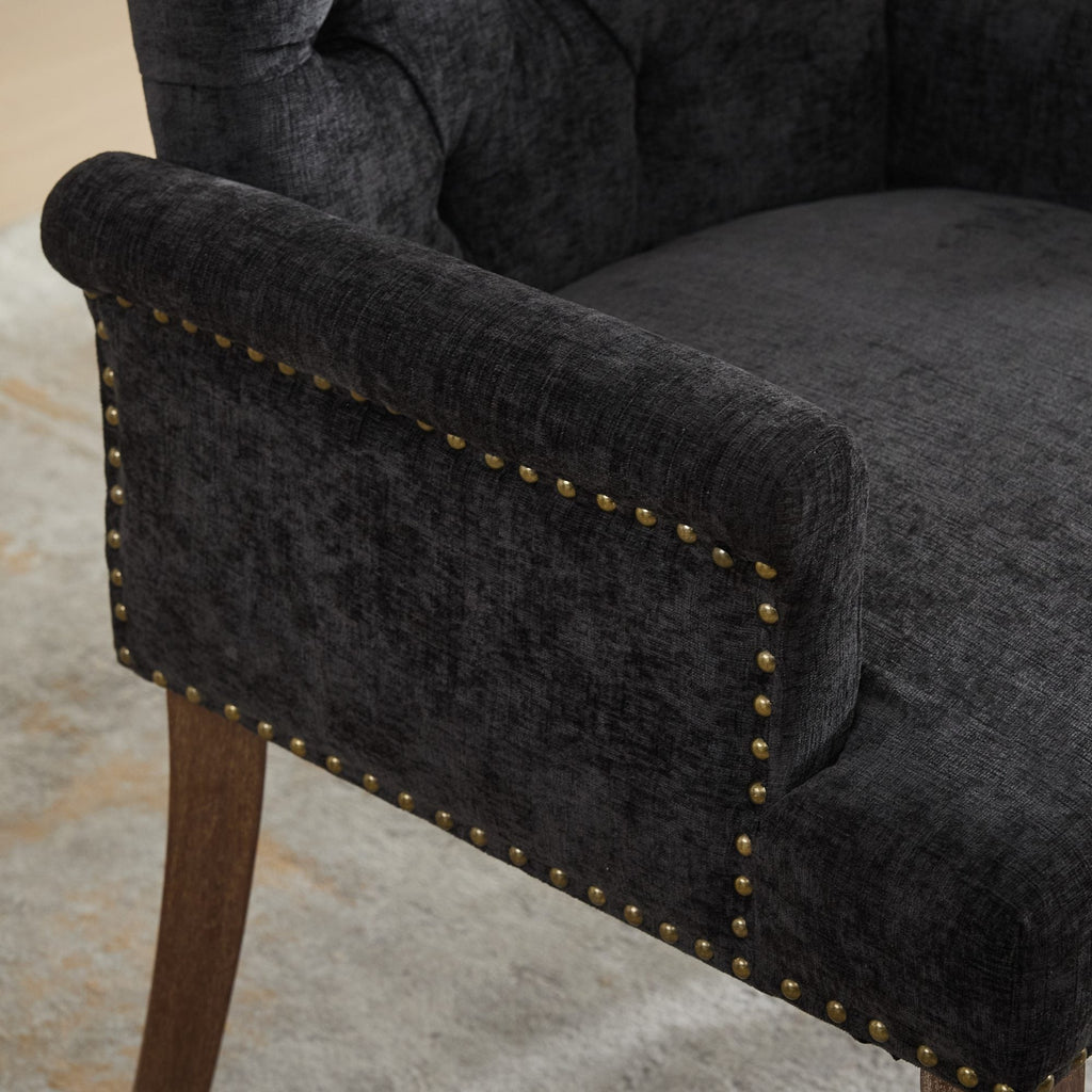 Elegant Upholstered Chenille Fabric Accent Dining Chair