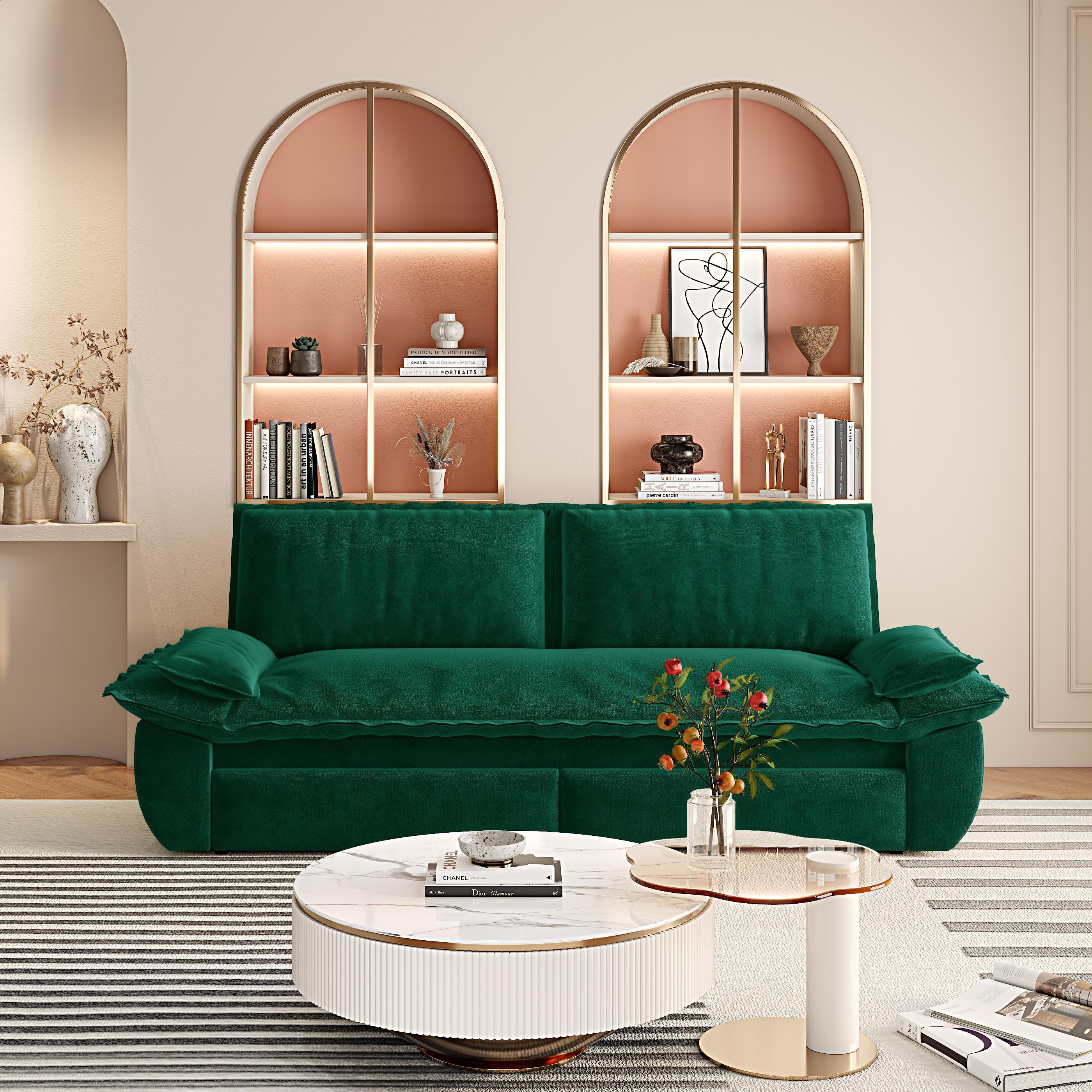73.2" 3-in-1 Queen Convertible Sleeper Sofa Bed