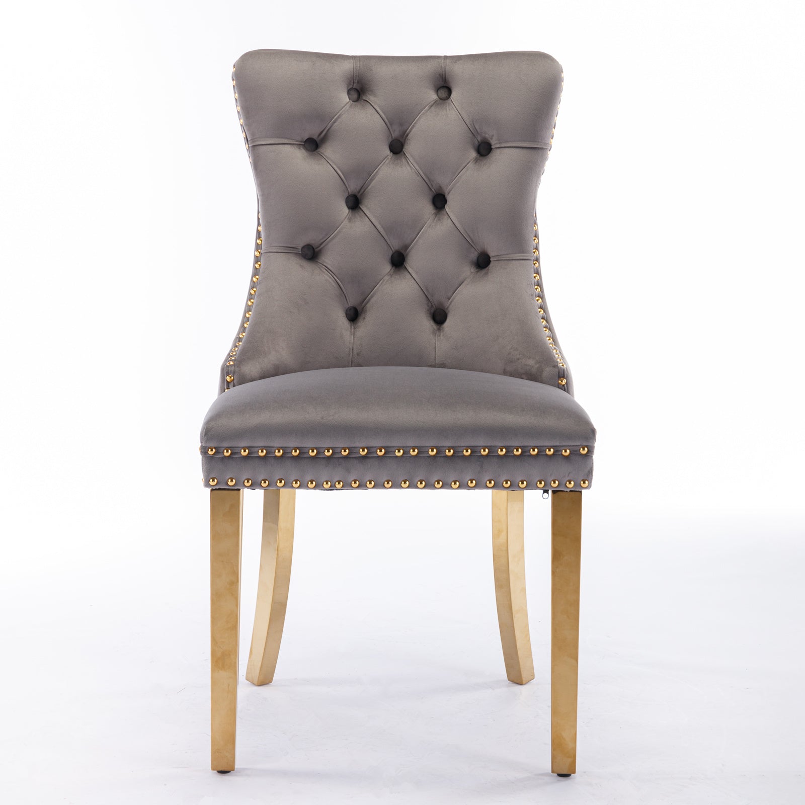 Modern High-end Tufted Solid Wood Velvet Dining Chairs (Set of 2)