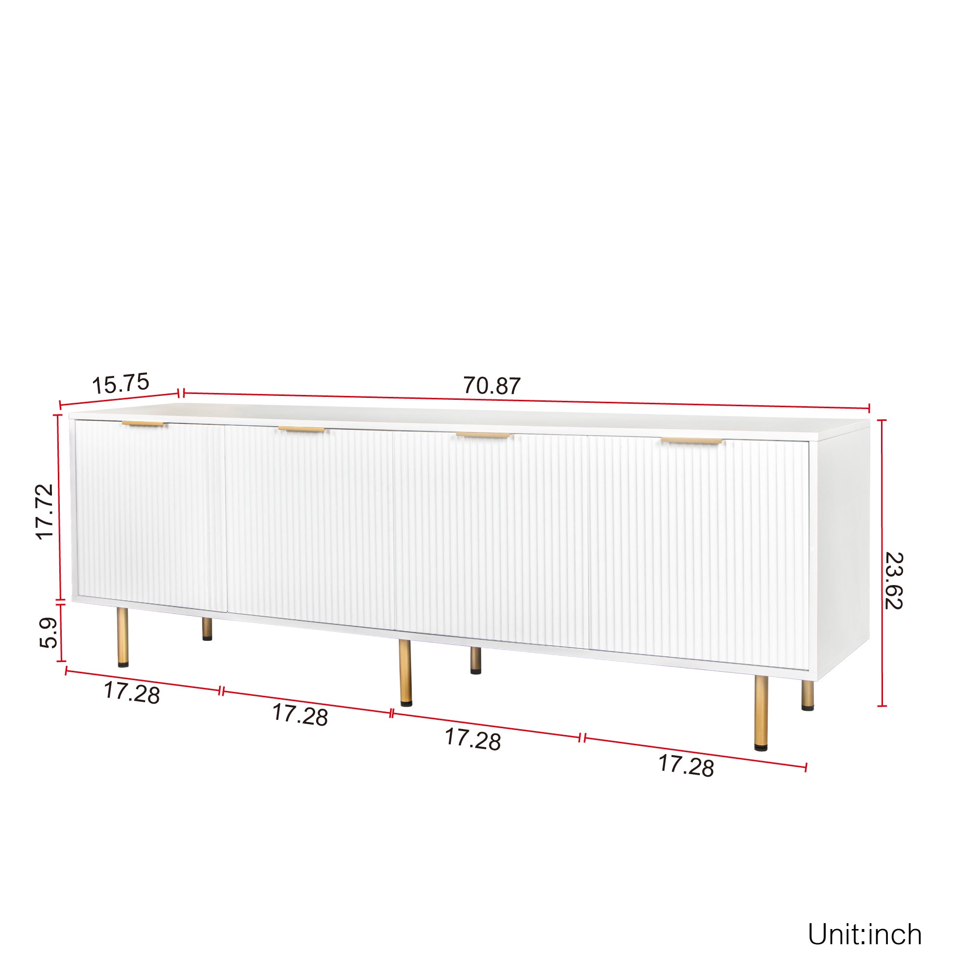 Modern Warm White TV Cabinet for 80 Inch TV Stands