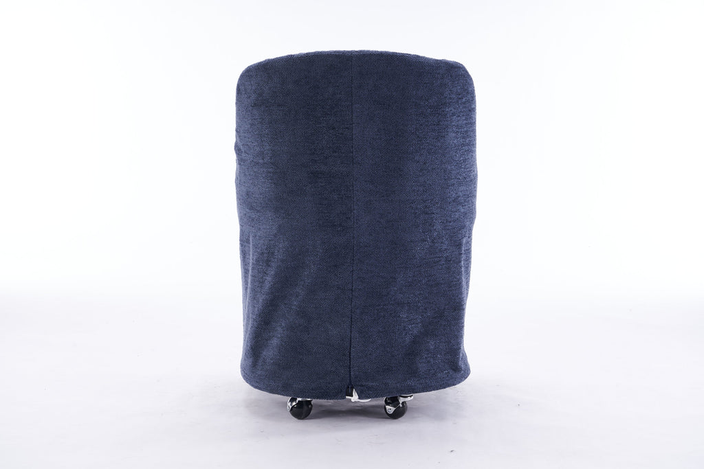 Chenille Fabric Dining Chairs with Universal Wheels