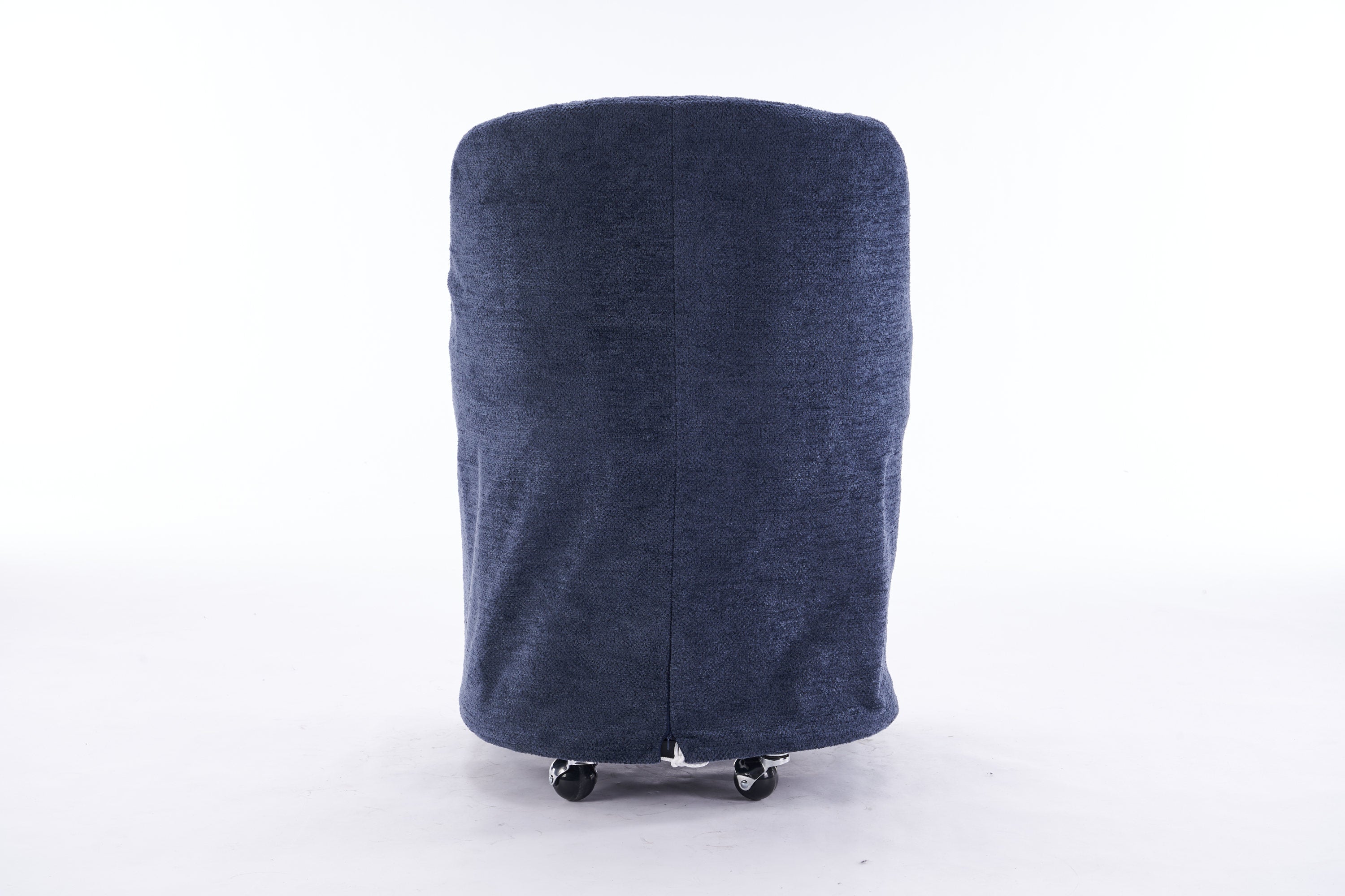 Chenille Fabric Dining Chairs with Universal Wheels