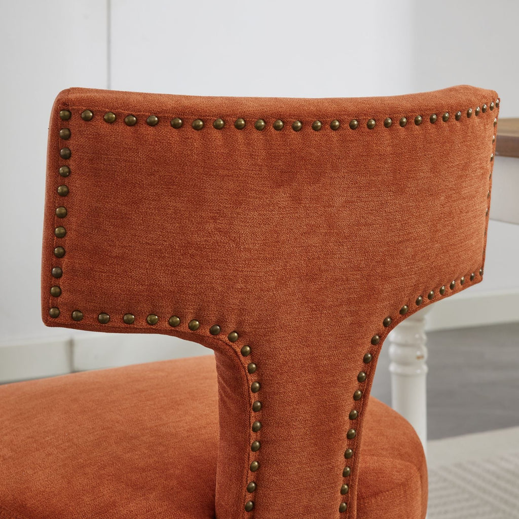 Mid Century Farmhouse Linen Fabric Dining Chairs (Set of 2)
