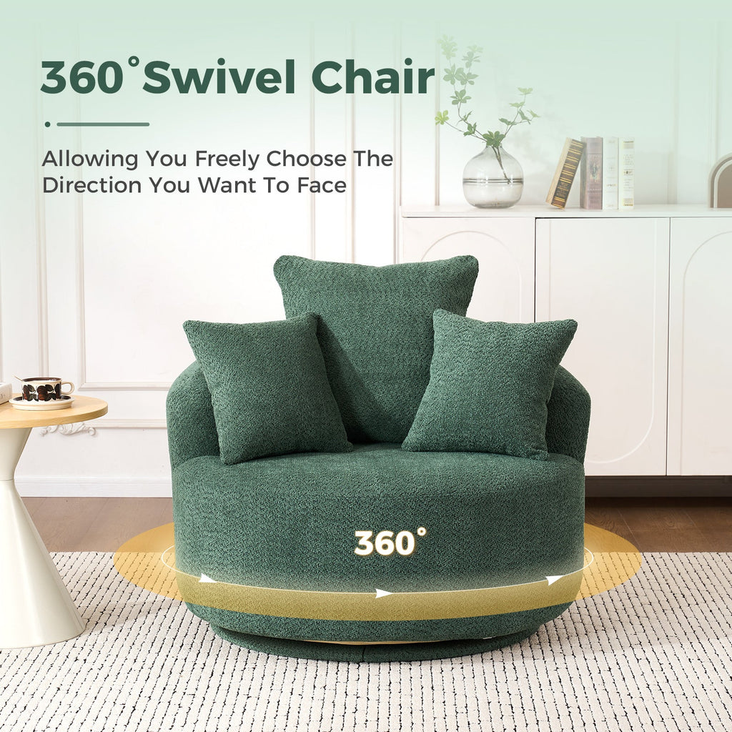 360° Swivel Round Upholstered Sofa Chair