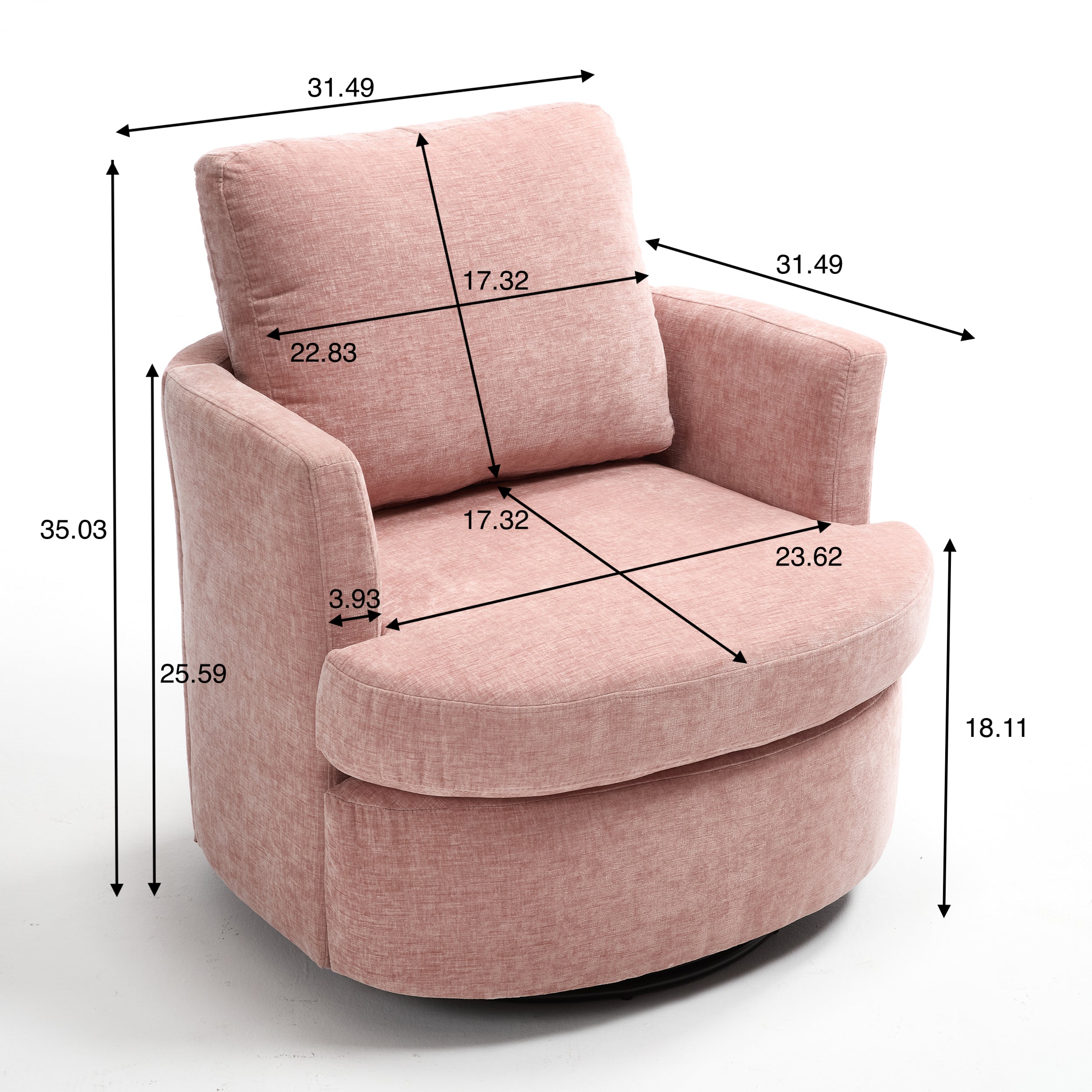 Swivel Chenille Fabric Sofa Chair