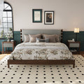 Modern King Bed Frame Set with 2 Nightstands