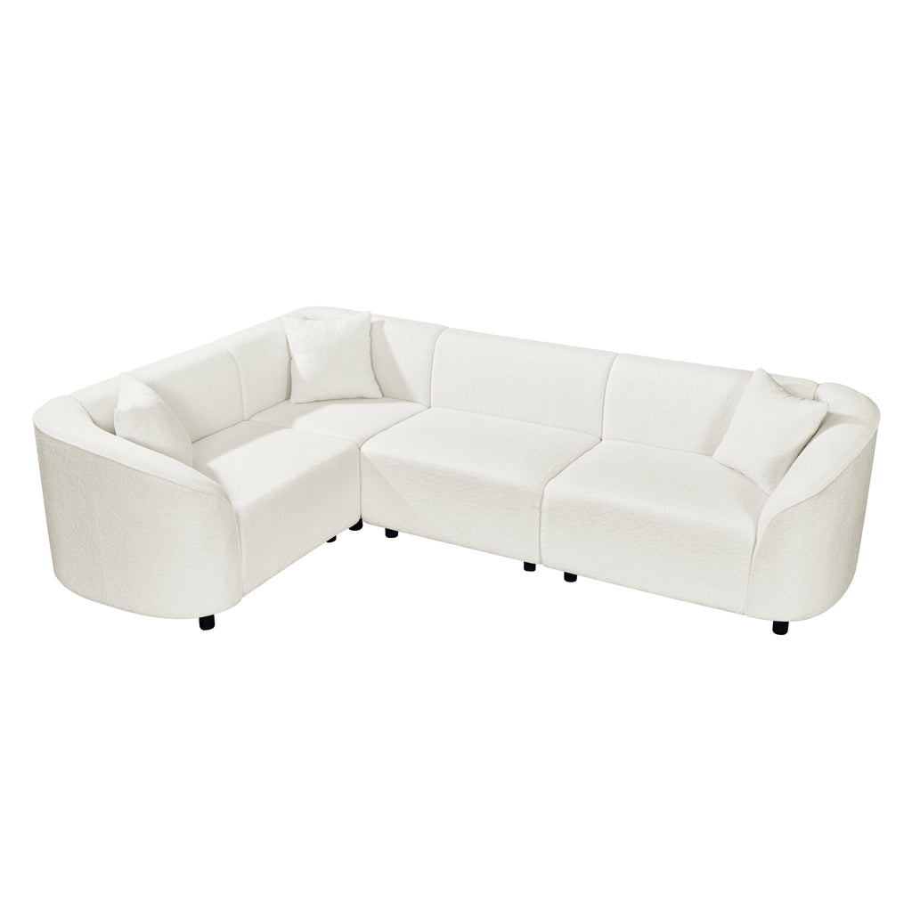 104' L-Shaped Curved Contemporary Sectional Sofa