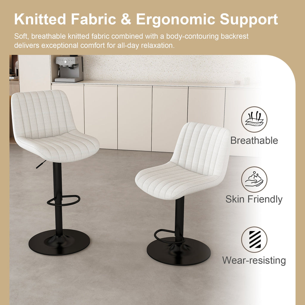 Swivel Bar Stools with Adjustable Height (Set of 2)