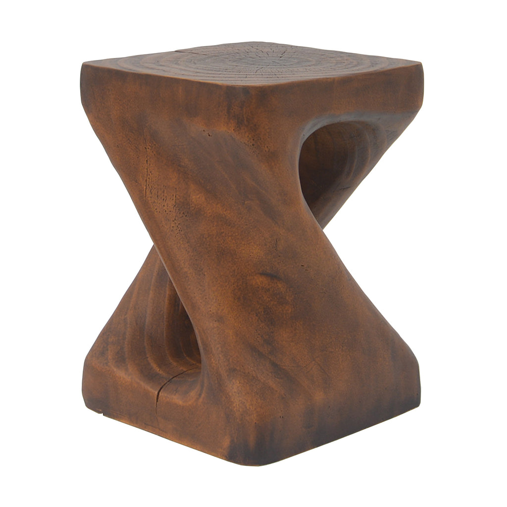 Twist Shape Side Table with Wood-like Texture