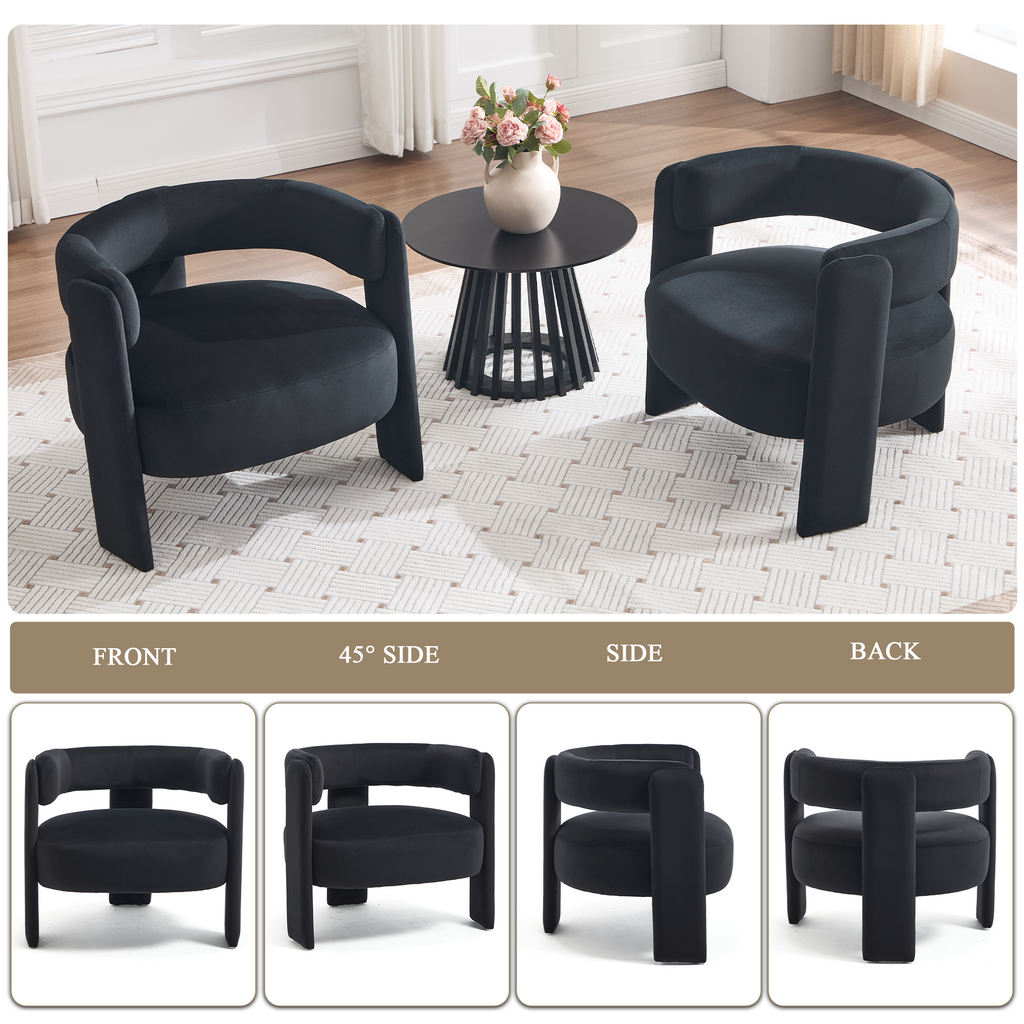 Mid-Century Velvet Comfy Single Sofa Accent Chair